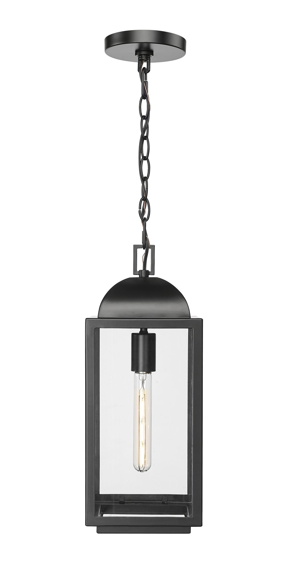 Image 2 Beaufort 7" Wide Outdoor Hanging Lantern in Powder Coated Black more views