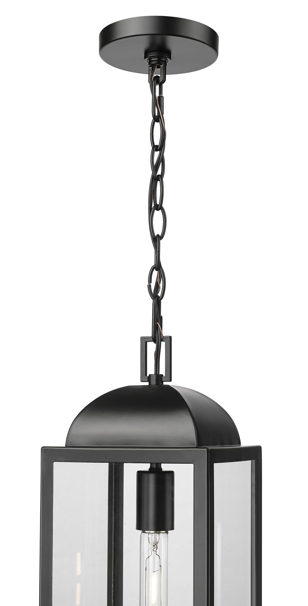 Image 4 Beaufort 7" Wide Outdoor Hanging Lantern in Powder Coated Black more views