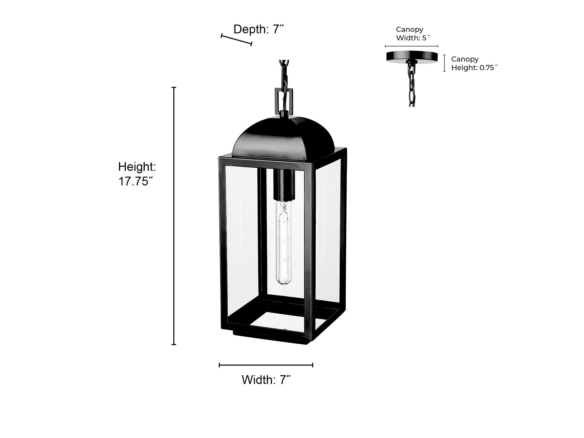 Image 6 Beaufort 7" Wide Outdoor Hanging Lantern in Powder Coated Black more views