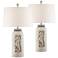 Beaufort Antique White Table Lamp with Night Light Set of 2