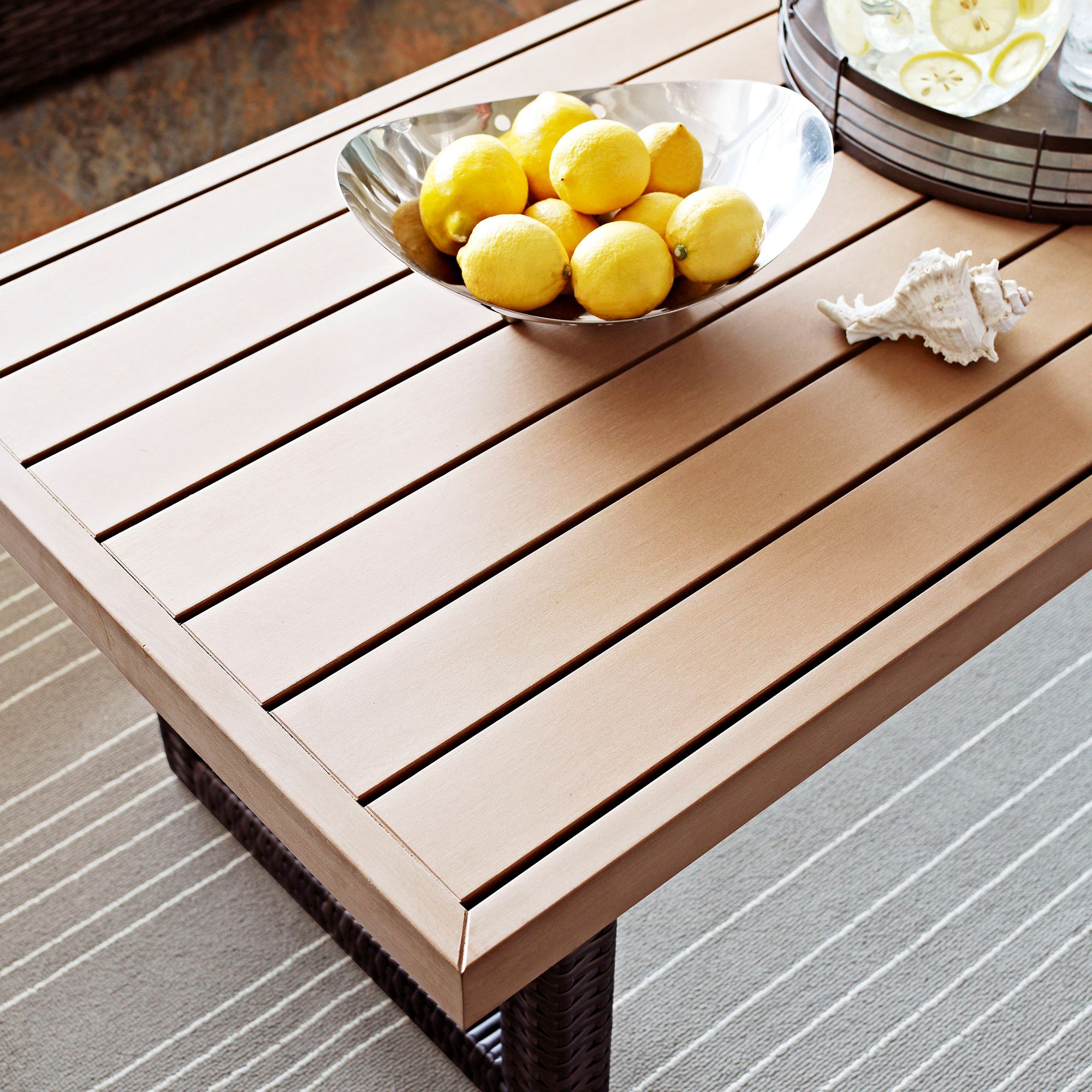 faux wood outdoor coffee table