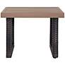 Beaufort Faux Wood and Dark Brown Wicker Outdoor Side Table