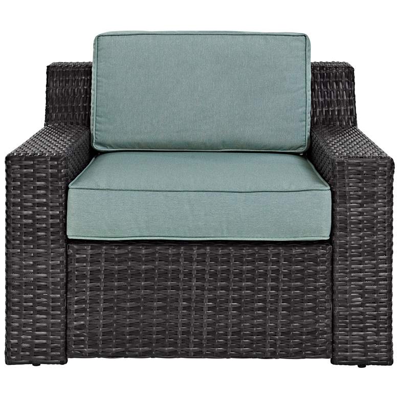 Image 4 Beaufort Mist Light Blue and Brown Wicker Outdoor Armchair more views
