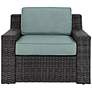 4_Beaufort Mist Light Blue and Brown Wicker Outdoor Armchair more views