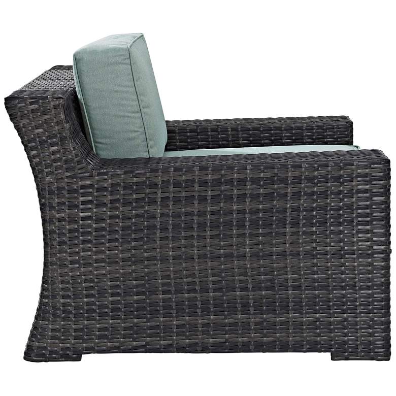 Image 6 Beaufort Mist Light Blue and Brown Wicker Outdoor Armchair more views