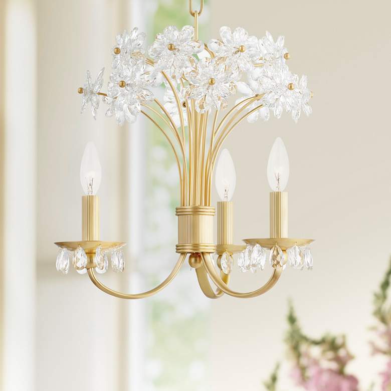 Image 1 Beaumont 19 1/2 inch Wide Aged Brass 3-Light LED Chandelier
