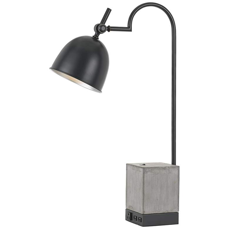 Beaumont Black and Cement Desk Lamp