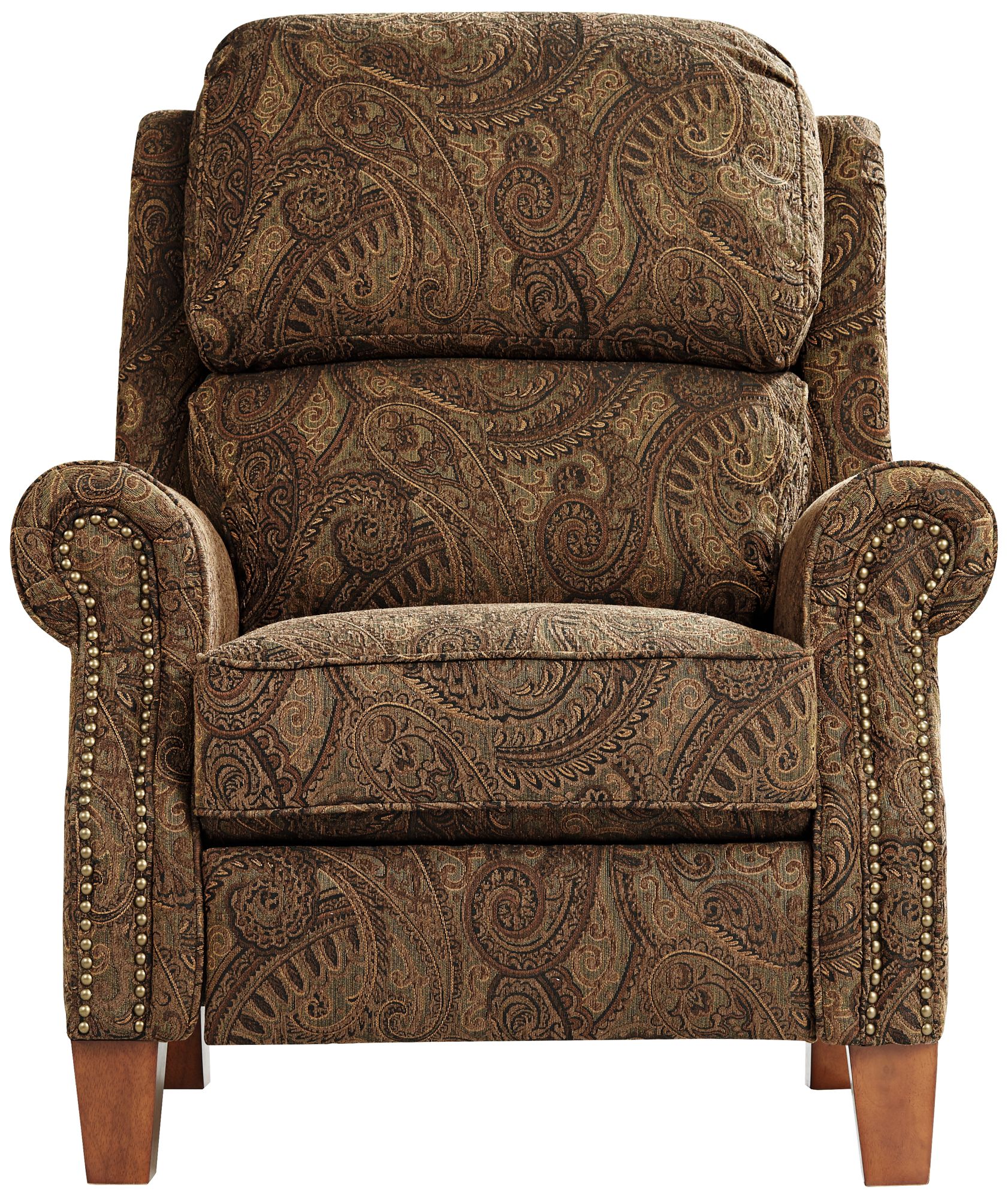 Beaumont Brown Paisley Fabric 3-Way Recliners Set of 2