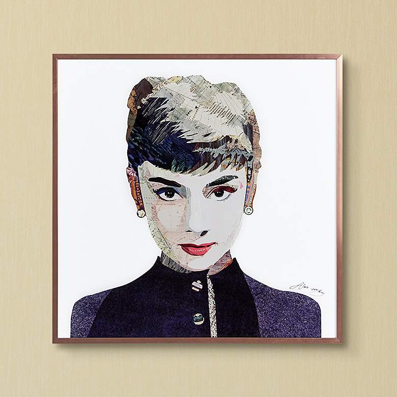 Image 1 Beautiful Audrey 16 inch Square Framed Printed Glass Wall Art