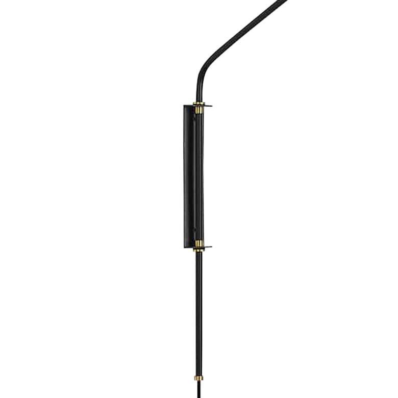 Image 4 Becca 38 1/2" High Soft Black Aged Brass Plug-In Wall Sconce more views