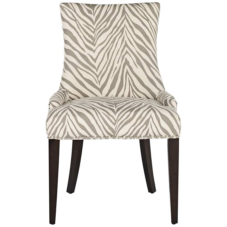 Image 1 Becca Gray Zebra Print Upholstered Chair