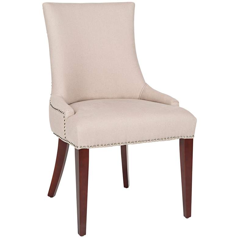 Image 1 Becca Taupe Upholstered High Back Chair