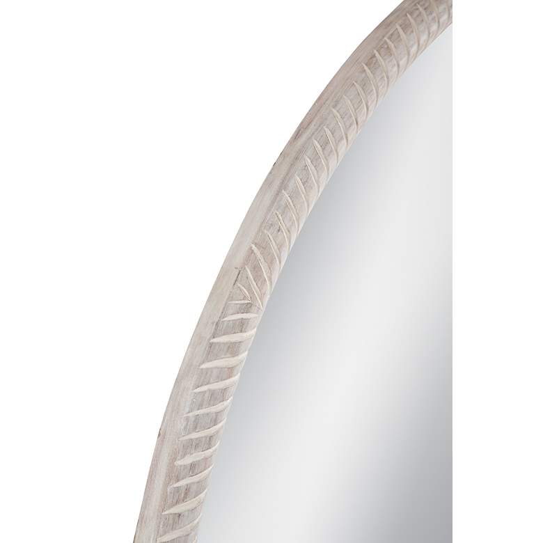Image 3 Bechet White-Washed Wood 56" Round Wall Mirror more views