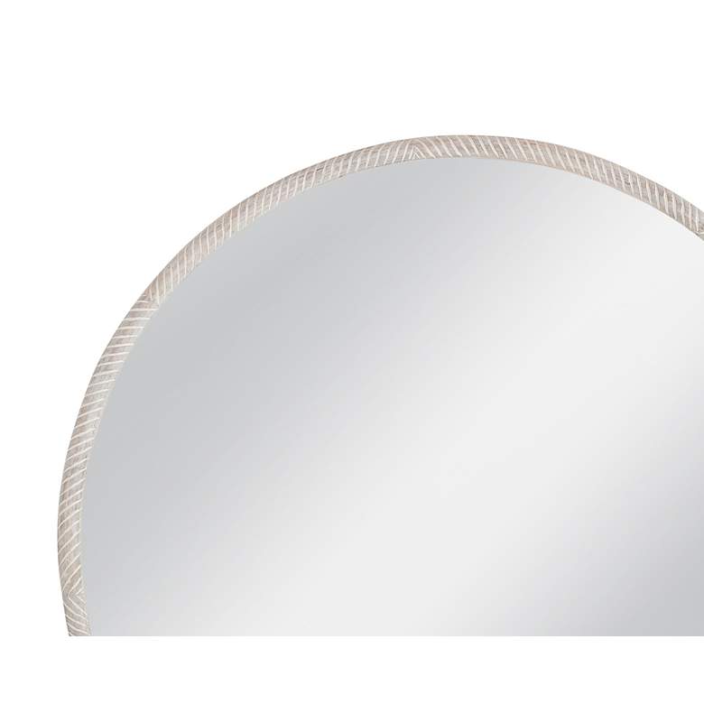 Image 5 Bechet White-Washed Wood 56" Round Wall Mirror more views