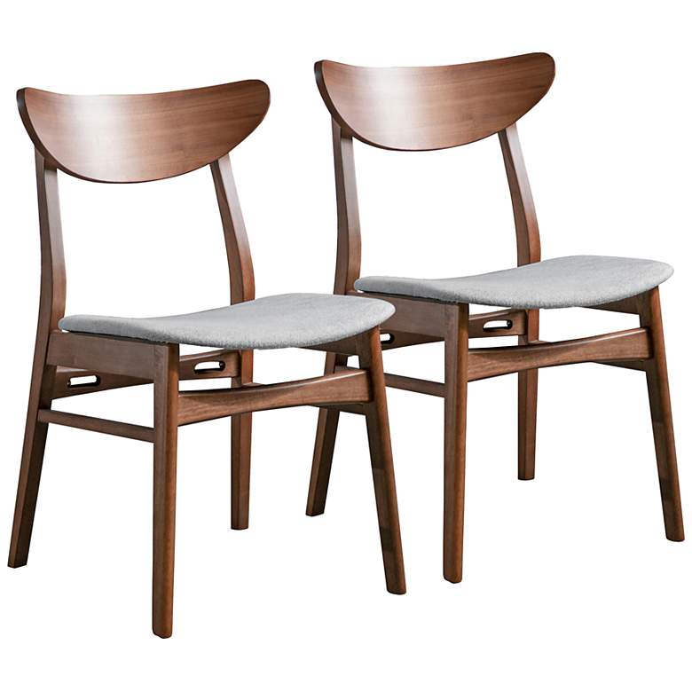 Image 1 Beck Walnut Wood Side Chairs Set of 2