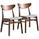 Beck Walnut Wood Side Chairs Set of 2