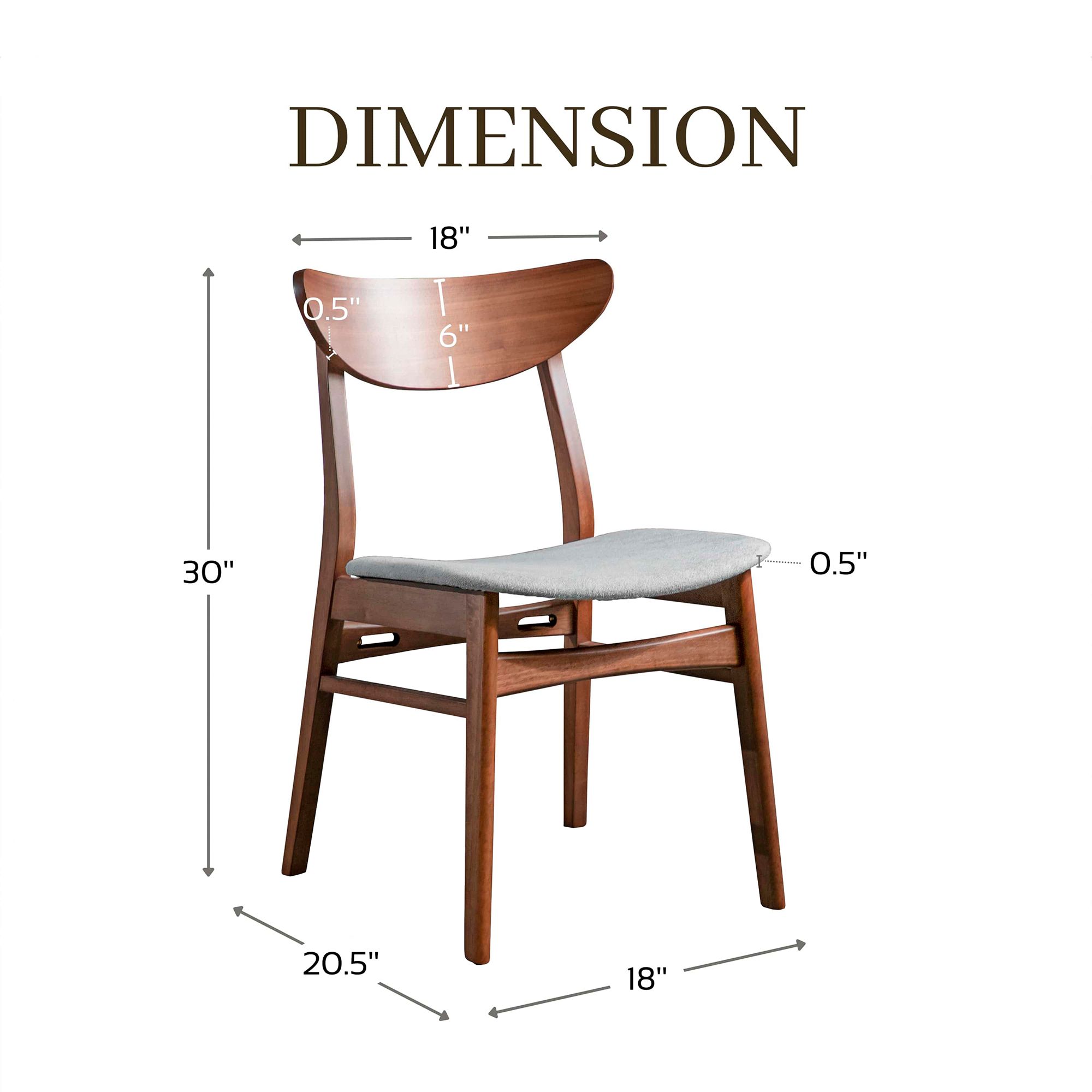 Beck Walnut Wood Side Chairs Set of 2