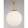 Thumbnail1 of Becker 10" Wide Warm Brass Mini Pendant w/ White Glass Shade