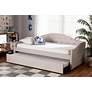 Becker Beige Fabric Tufted Twin Size Daybed with Trundle in scene
