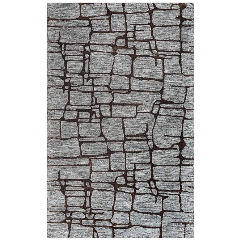 Image 2 Becker BKR104 5&#39;x8&#39; Gray Geometric Rectangular Area Rug