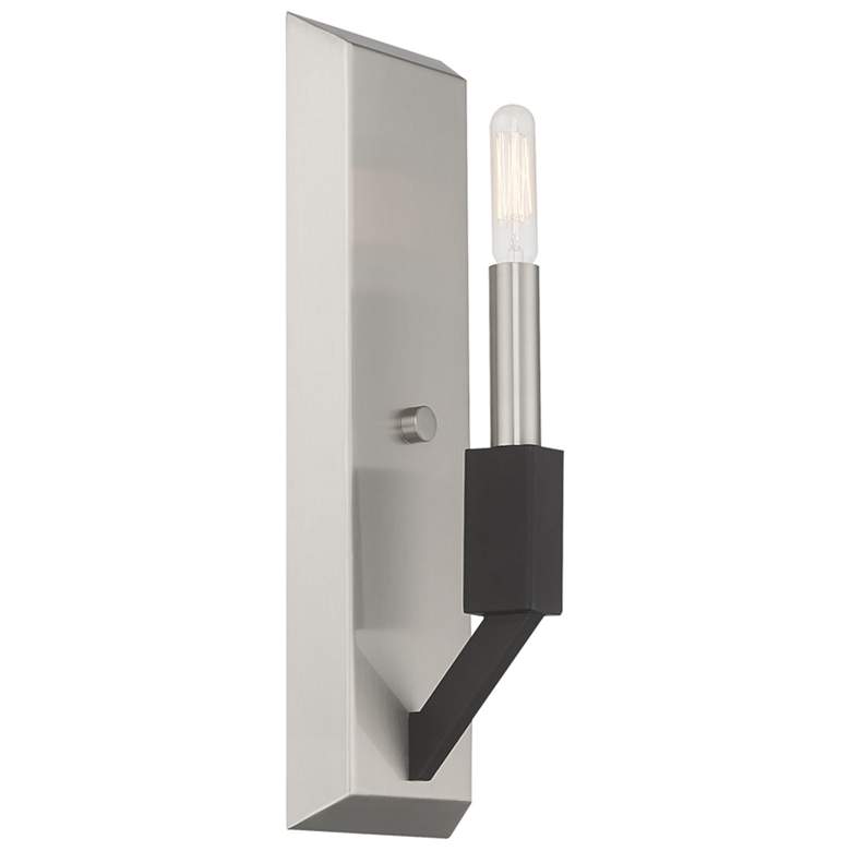 Image 1 Beckett 1 Light Brushed Nickel and Black ADA Wall Sconce