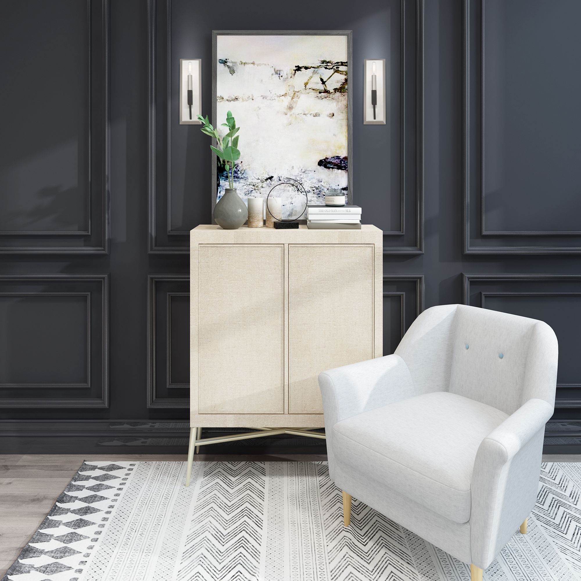 Beckett 1 Light Brushed Nickel and Black ADA Wall Sconce