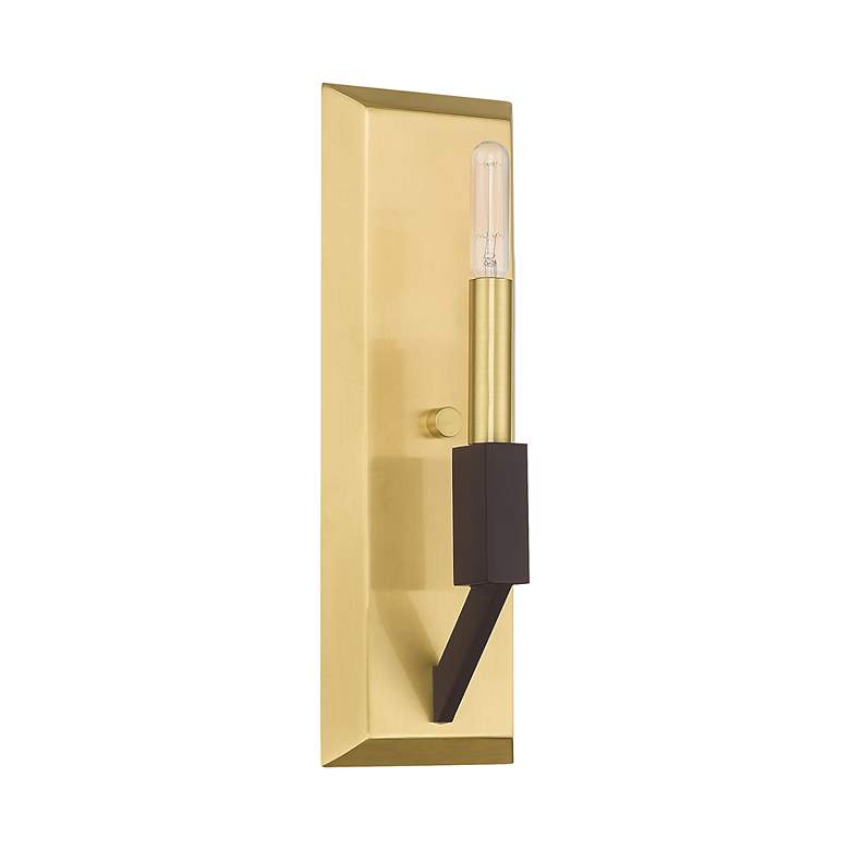 Image 3 Beckett 1 Light Satin Brass and Bronze ADA Wall Sconce more views