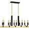 Beckett 10 Light Satin Brass and Bronze Linear Chandelier