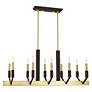 3_Beckett 10 Light Satin Brass and Bronze Linear Chandelier more views