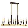 5_Beckett 10 Light Satin Brass and Bronze Linear Chandelier more views