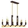 6_Beckett 10 Light Satin Brass and Bronze Linear Chandelier more views