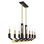 7_Beckett 10 Light Satin Brass and Bronze Linear Chandelier more views