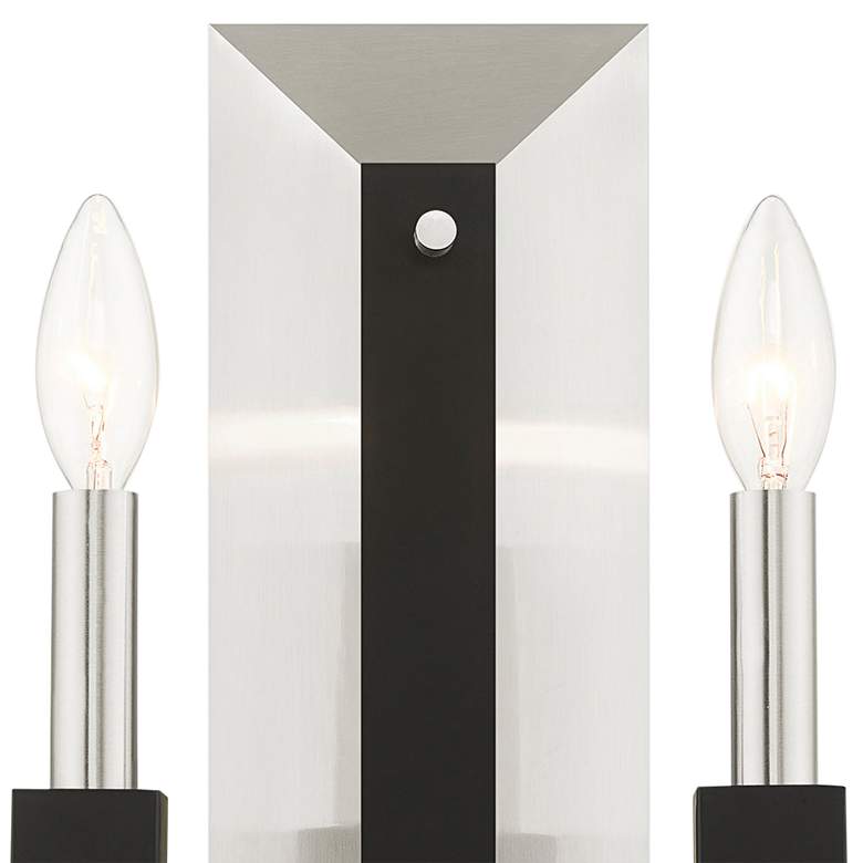 Image 4 Beckett 16 inchH Brushed Nickel and Black 2-Light Wall Sconce more views