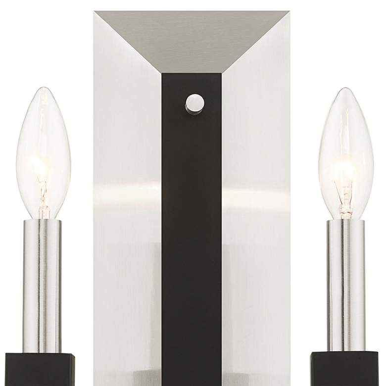 Image 4 Beckett 16"H Brushed Nickel and Black 2-Light Wall Sconce more views