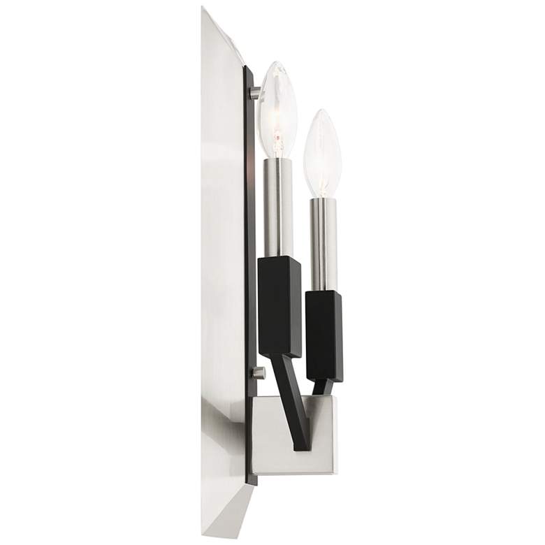 Image 5 Beckett 16 inchH Brushed Nickel and Black 2-Light Wall Sconce more views