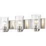 3_Beckett 23" Wide Brushed Nickel 3-Light Vanity Bath Light