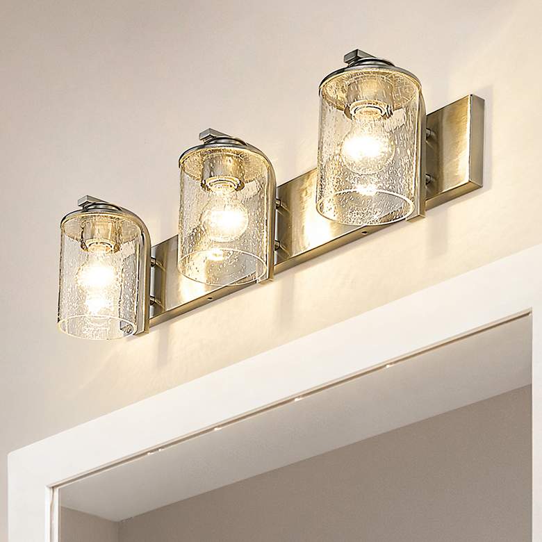 Image 2 Beckett 23" Wide Brushed Nickel 3-Light Vanity Bath Light