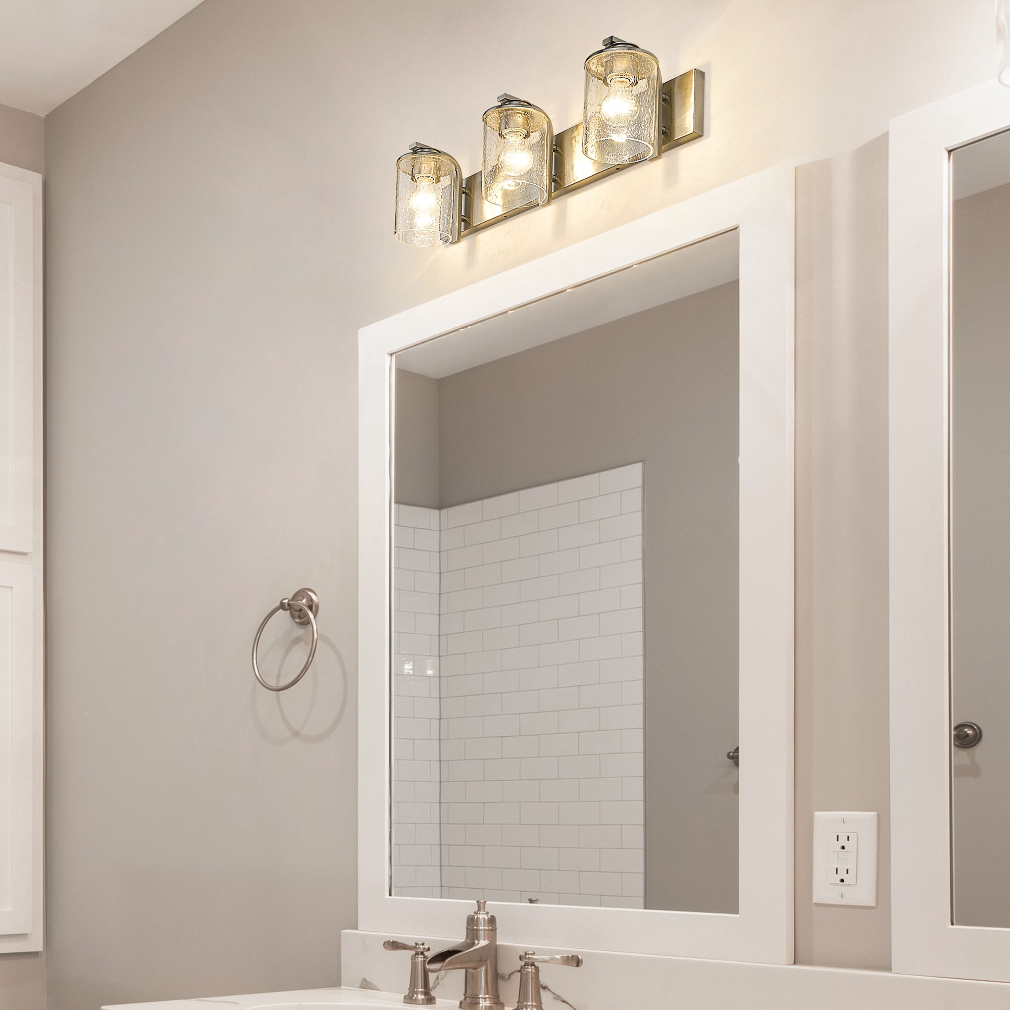 Image 5 Beckett 23" Wide Brushed Nickel 3-Light Vanity Bath Light more views