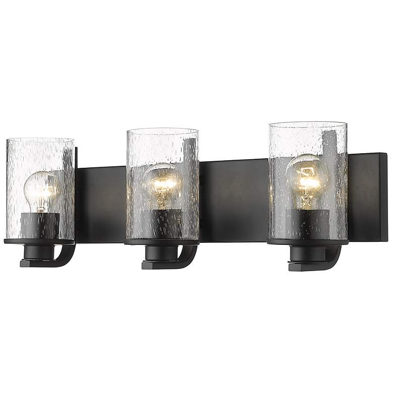 Image 3 Beckett 23" Wide Matte Black 3-Light Bath Light
