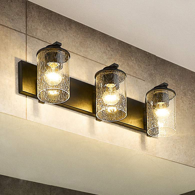 Image 2 Beckett 23" Wide Matte Black 3-Light Bath Light