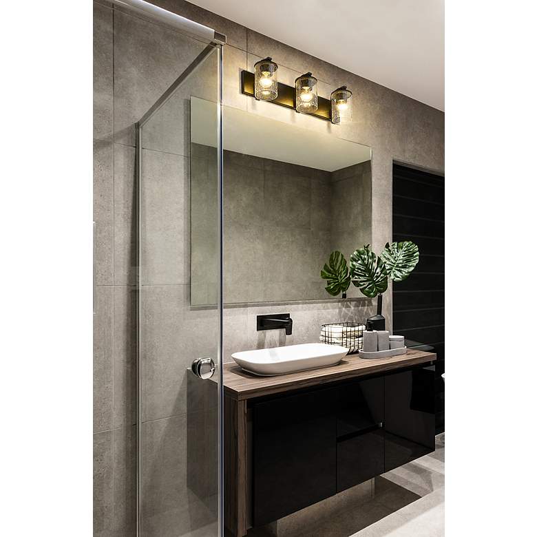 Image 4 Beckett 23" Wide Matte Black 3-Light Bath Light more views