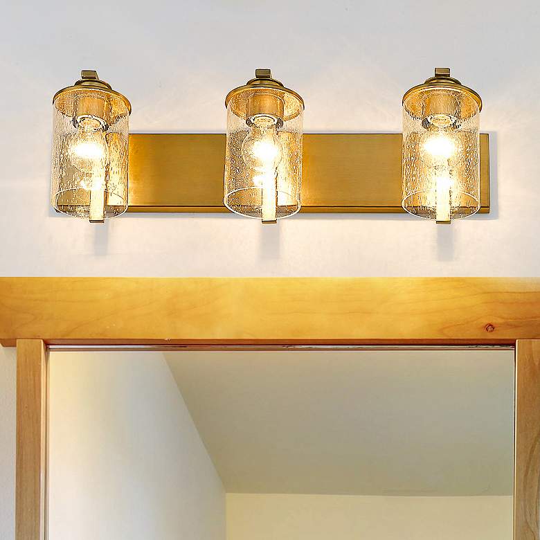 Image 2 Beckett 23" Wide Olde Brass 3-Light Bath Light
