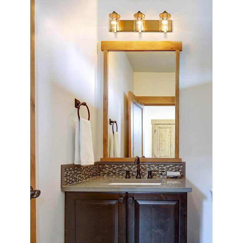 Image 4 Beckett 23" Wide Olde Brass 3-Light Bath Light more views