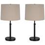 Thumbnail1 of Beckett 24" High Dark Bronze USB Port Table Lamps Set of 2
