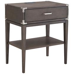 Beckett 24&quot; Wide Anthracite Nightstand with AC/USB Charger