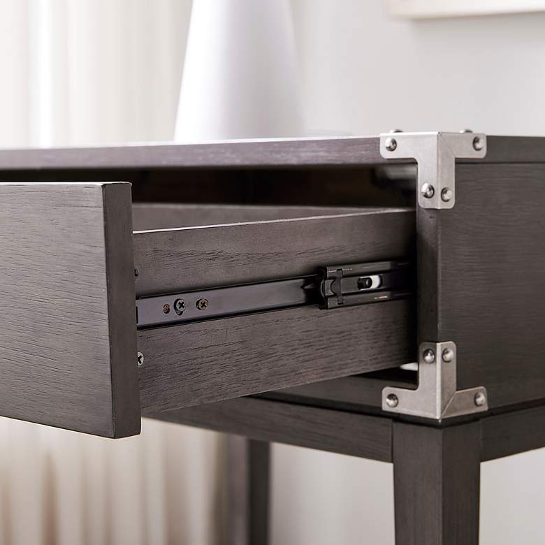 Image 4 Beckett 24" Wide Anthracite Nightstand with AC/USB Charger more views