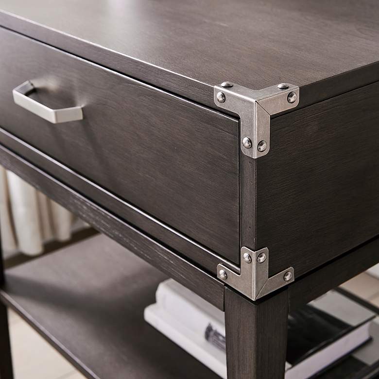 Image 5 Beckett 24" Wide Anthracite Nightstand with AC/USB Charger more views