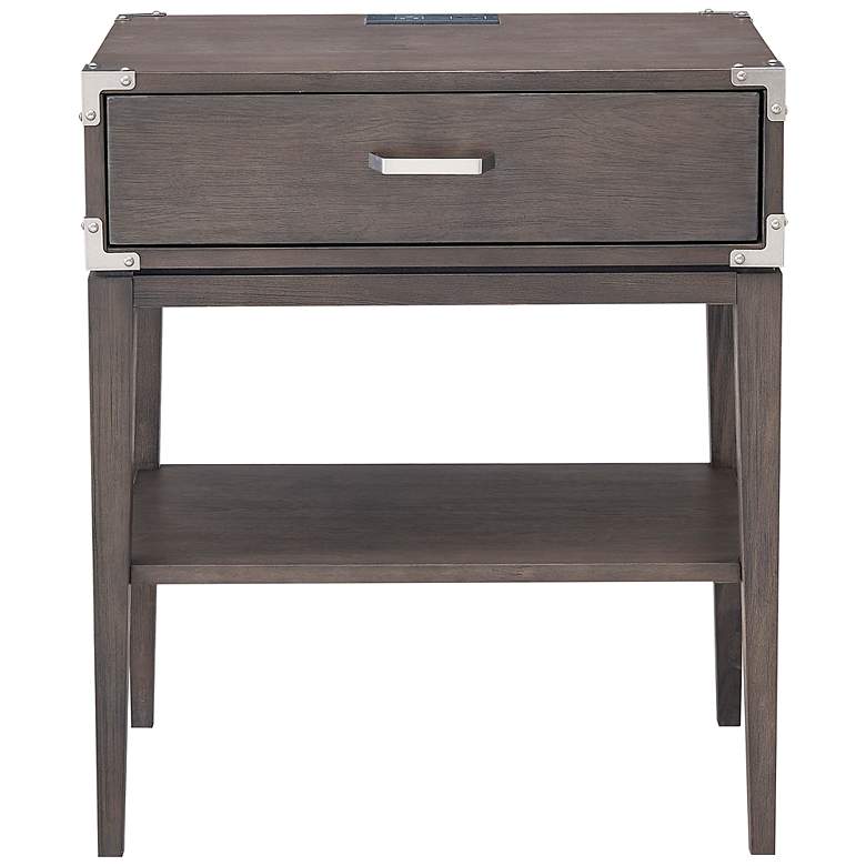 Image 6 Beckett 24" Wide Anthracite Nightstand with AC/USB Charger more views