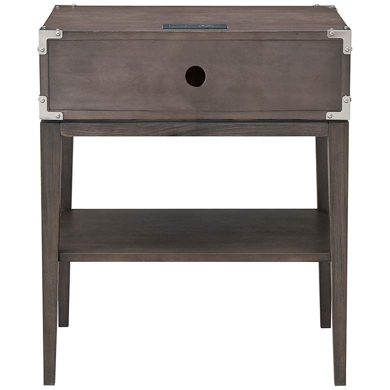 Image 7 Beckett 24" Wide Anthracite Nightstand with AC/USB Charger more views