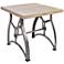 Beckett 24" Wide Steel and Industrial Wood Square End Table